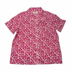 Printfresh Rhinestone Cowgirl Pajama Top Sz S Organic Cotton